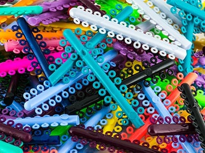Orthodontics coloured bands