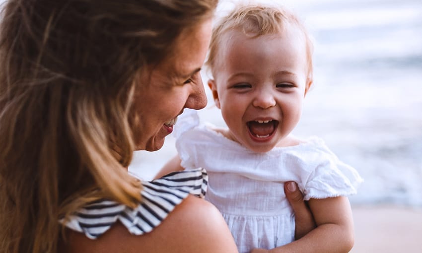 Happy child with parent